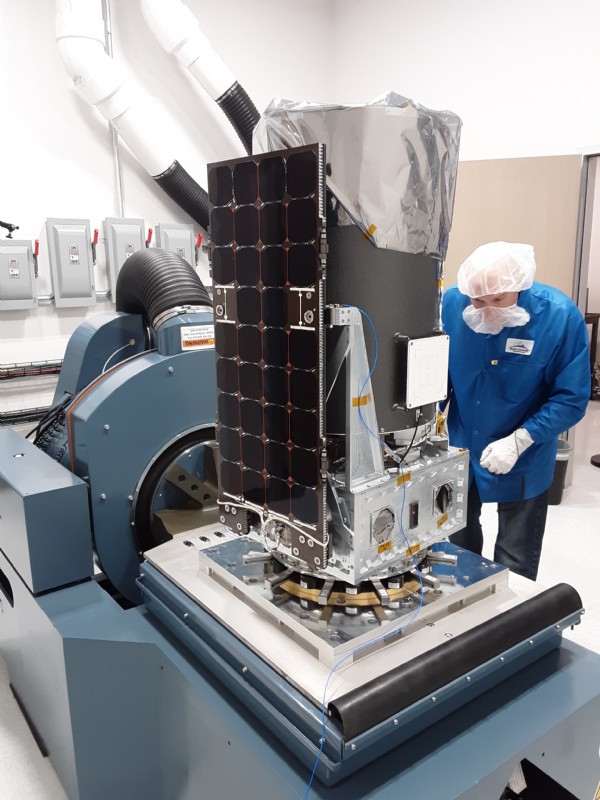 Blue Canyon Technologies S5 Spacecraft being tested on their new H560B-16-3 Vibration Shaker.
