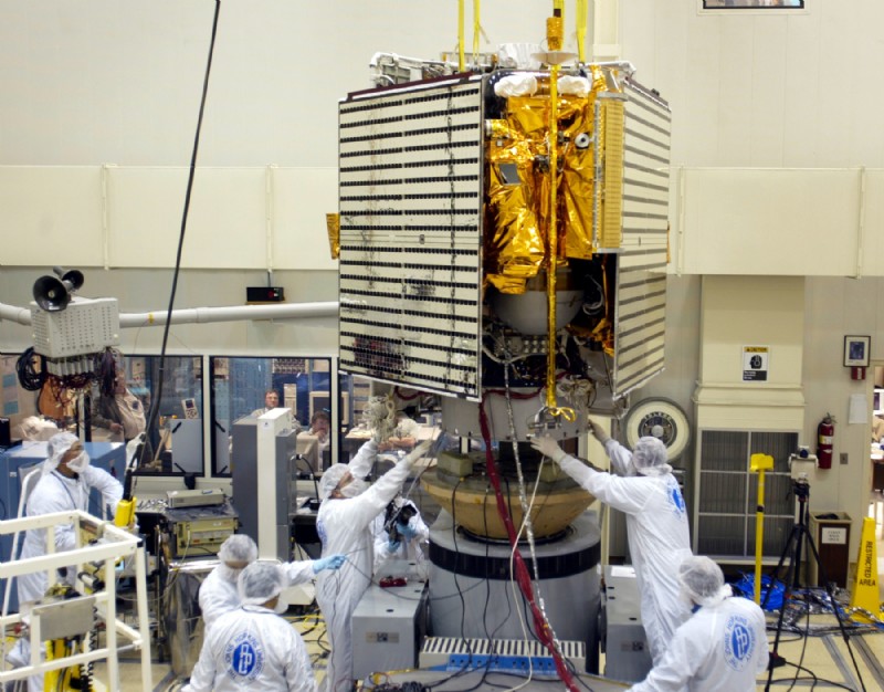 Before launching in 2004, the MESSENGER spacecraft is vibration tested at Johns Hopkins University Applied Physics Laboratory. After traveling for nearly 7 years, MESSENGER orbited planet Mercury from 2011 to 2015
