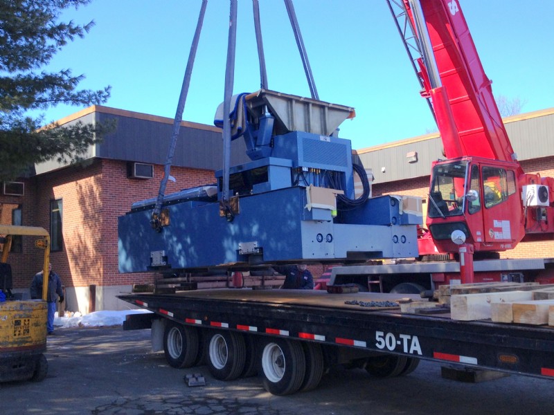 Loading a T5500 onto the truck for delivery